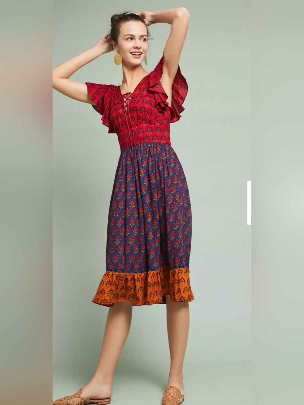 Anthropologie Ranna Gill Miranda Printed Dress SZ S